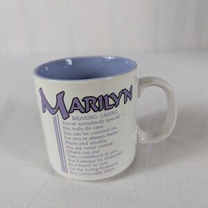 Marilyn Name Coffee Mug Papel Marci G Poetry Cup Meaning Caring Blue Purple